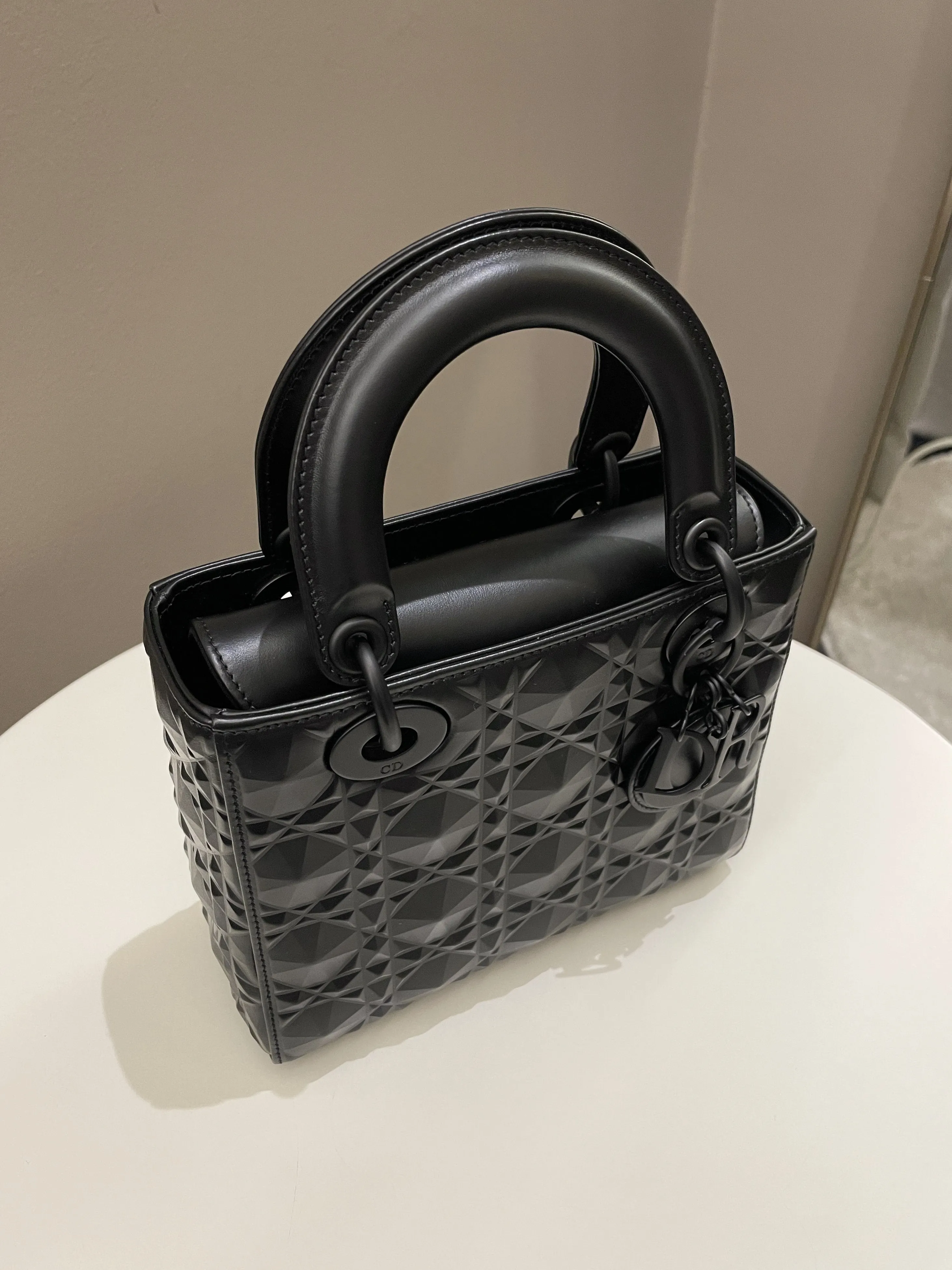 Dior My ABC Lady Dior Black Cannage Calfskin Diamond Motif