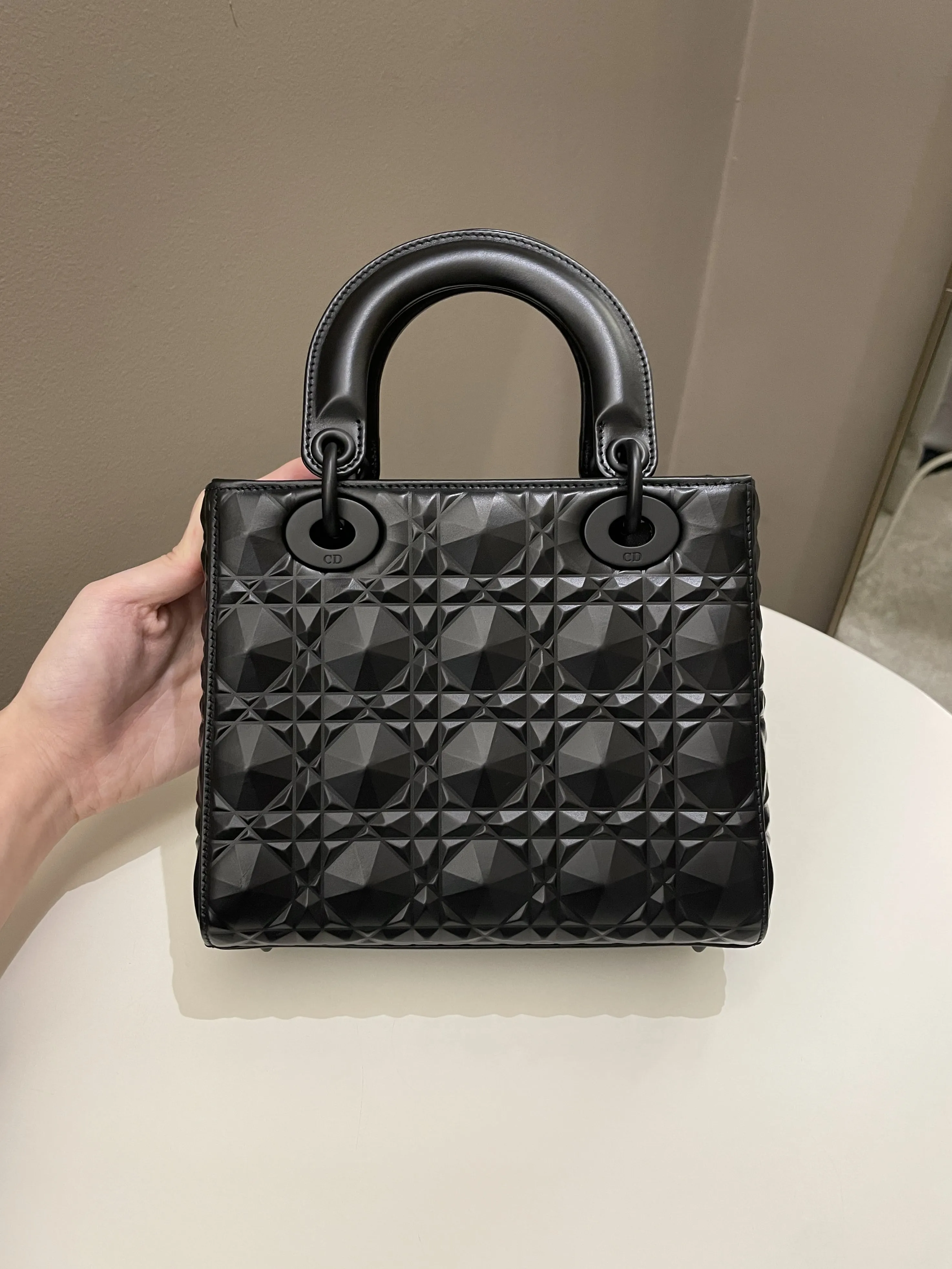 Dior My ABC Lady Dior Black Cannage Calfskin Diamond Motif