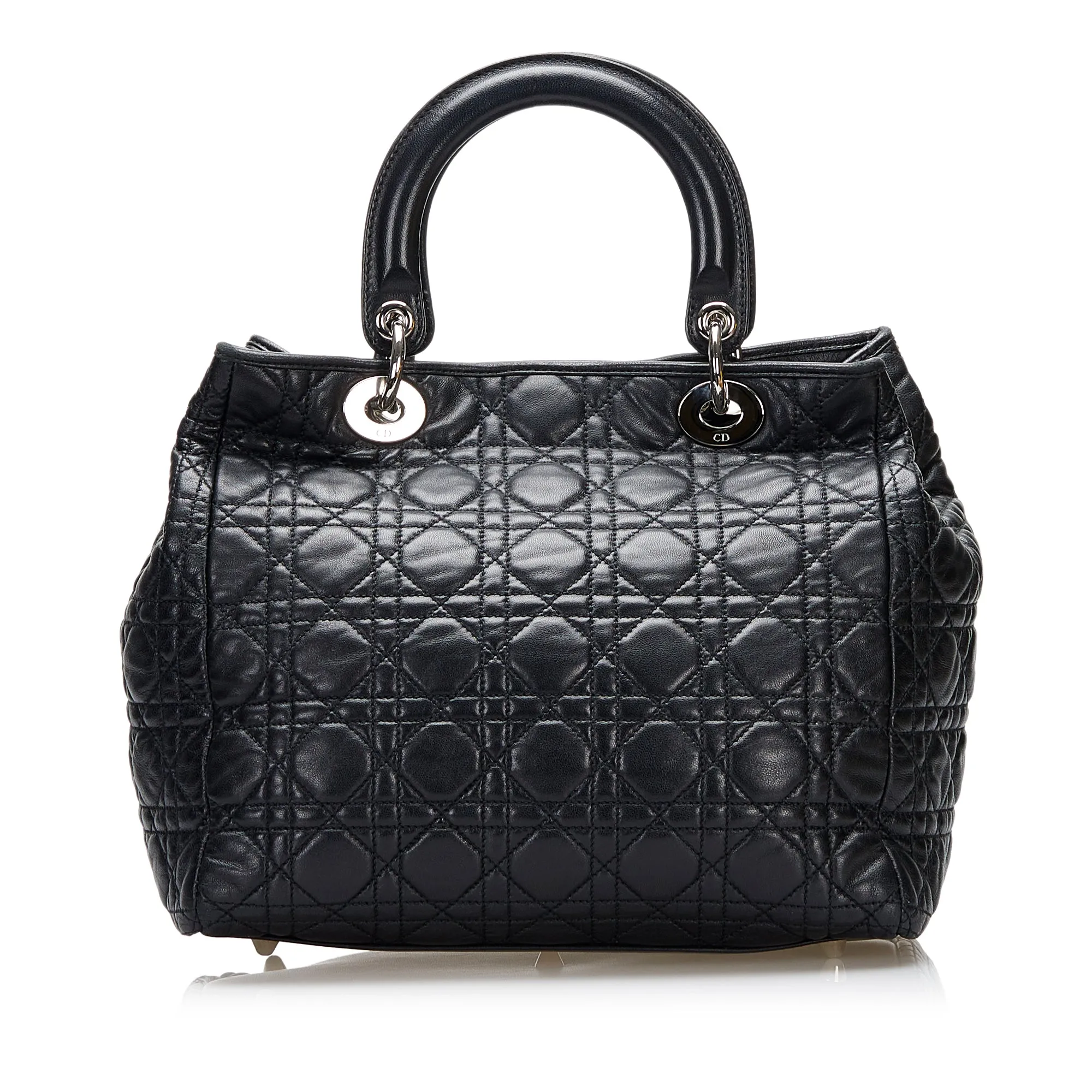 Dior Soft Lady Dior Large Black Cannage Silver