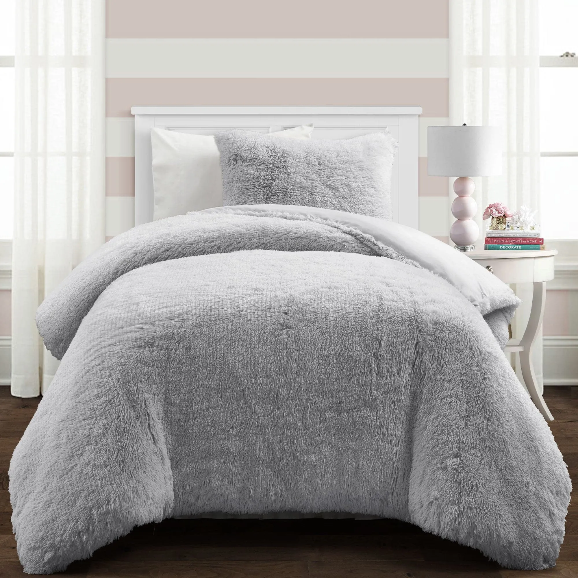 Emma Faux Fur Comforter Set