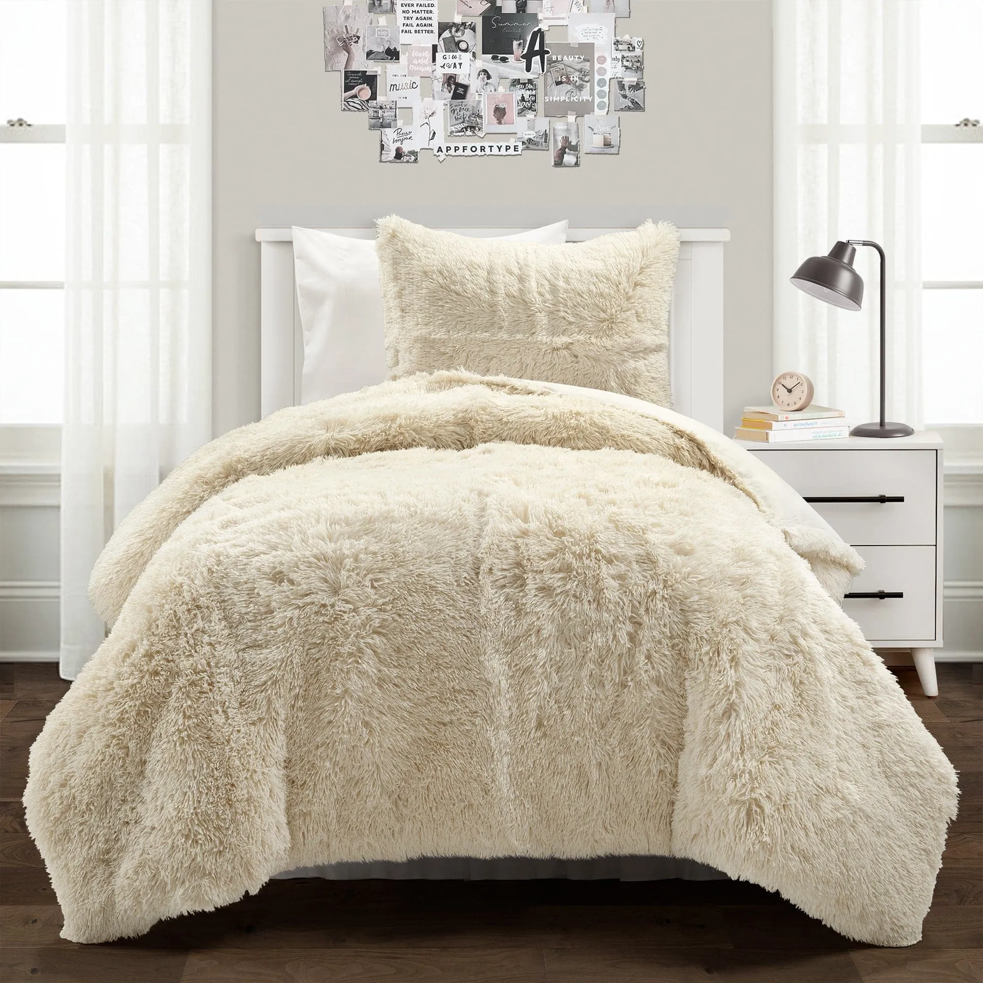 Emma Faux Fur Comforter Set