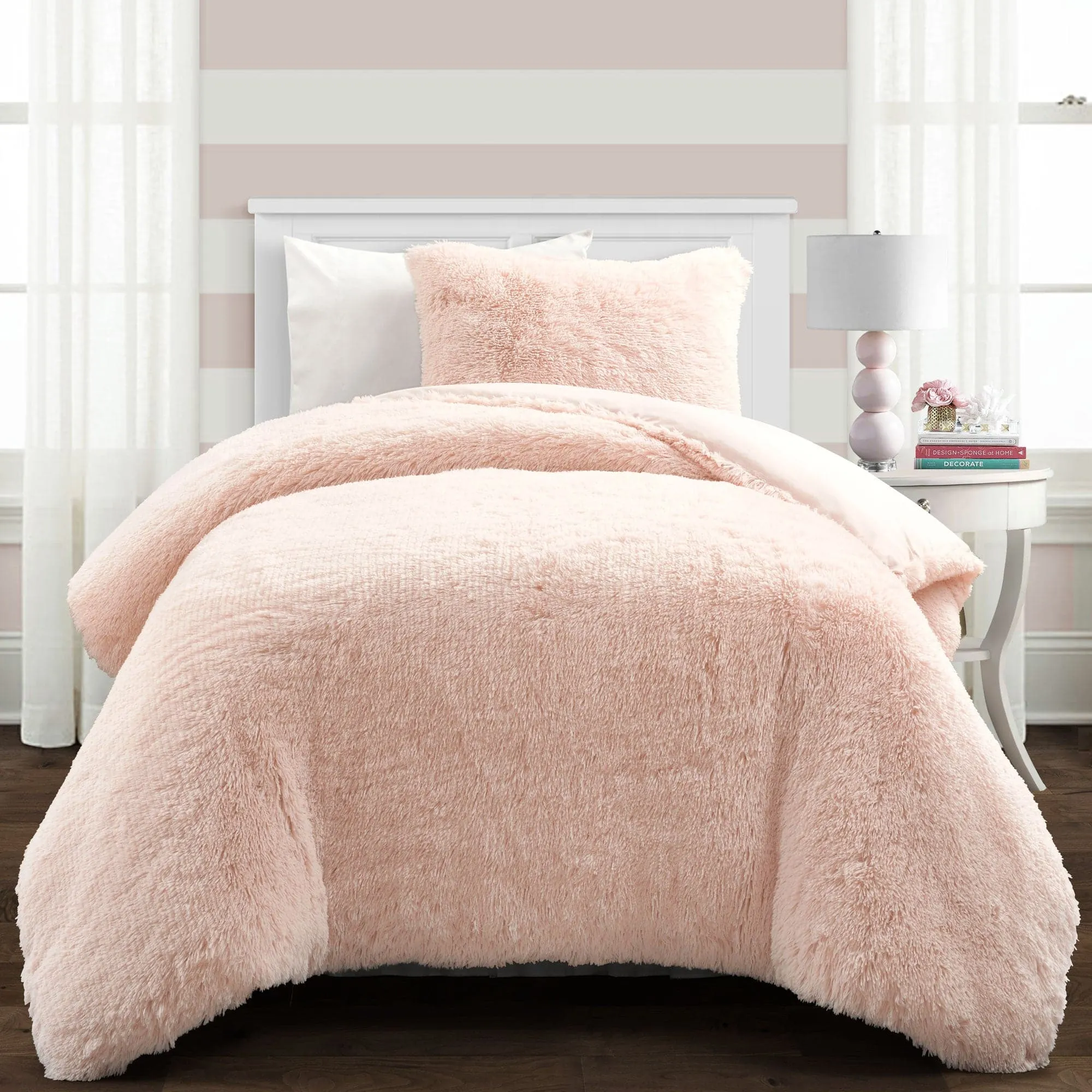 Emma Faux Fur Comforter Set