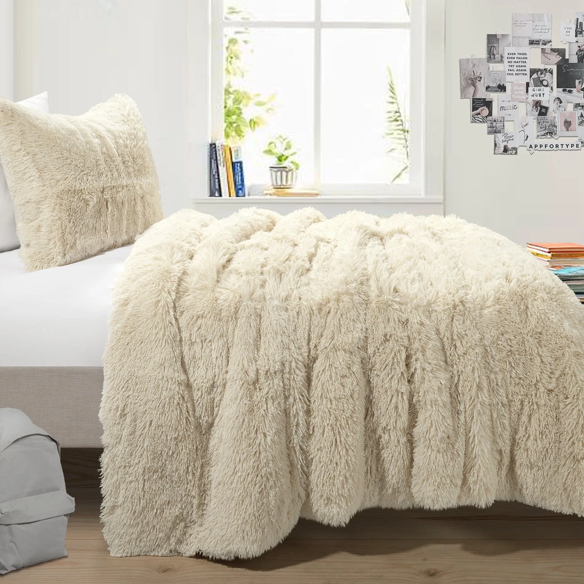 Emma Faux Fur Comforter Set