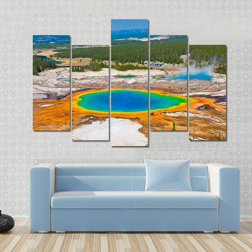 Famous Grand Prismatic Spring Canvas Wall Art