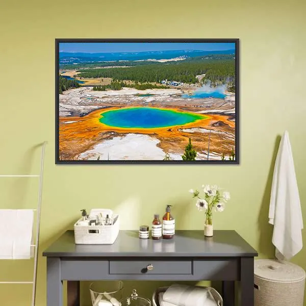 Famous Grand Prismatic Spring Canvas Wall Art