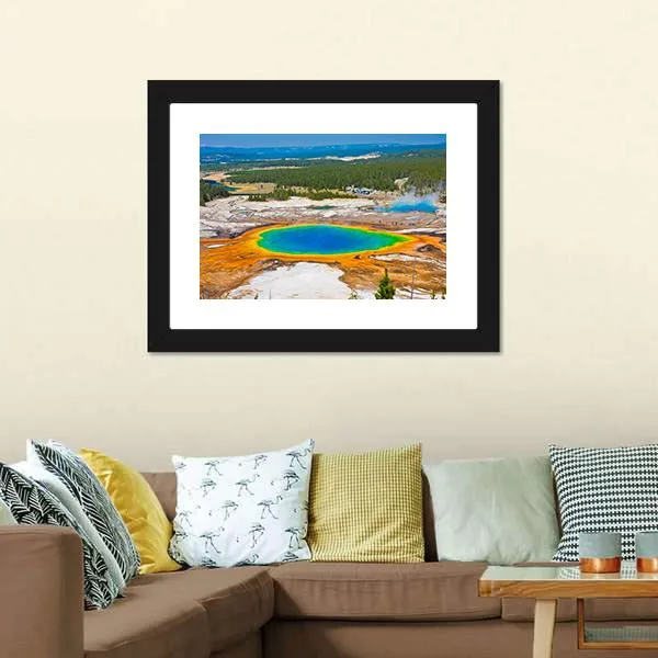 Famous Grand Prismatic Spring Canvas Wall Art