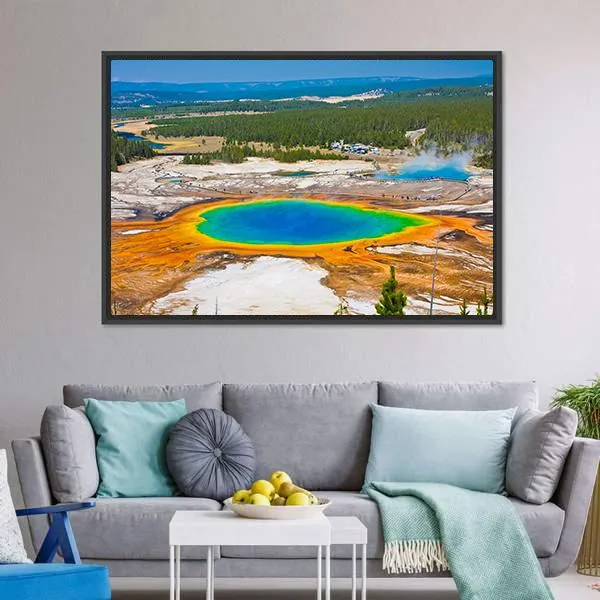 Famous Grand Prismatic Spring Canvas Wall Art