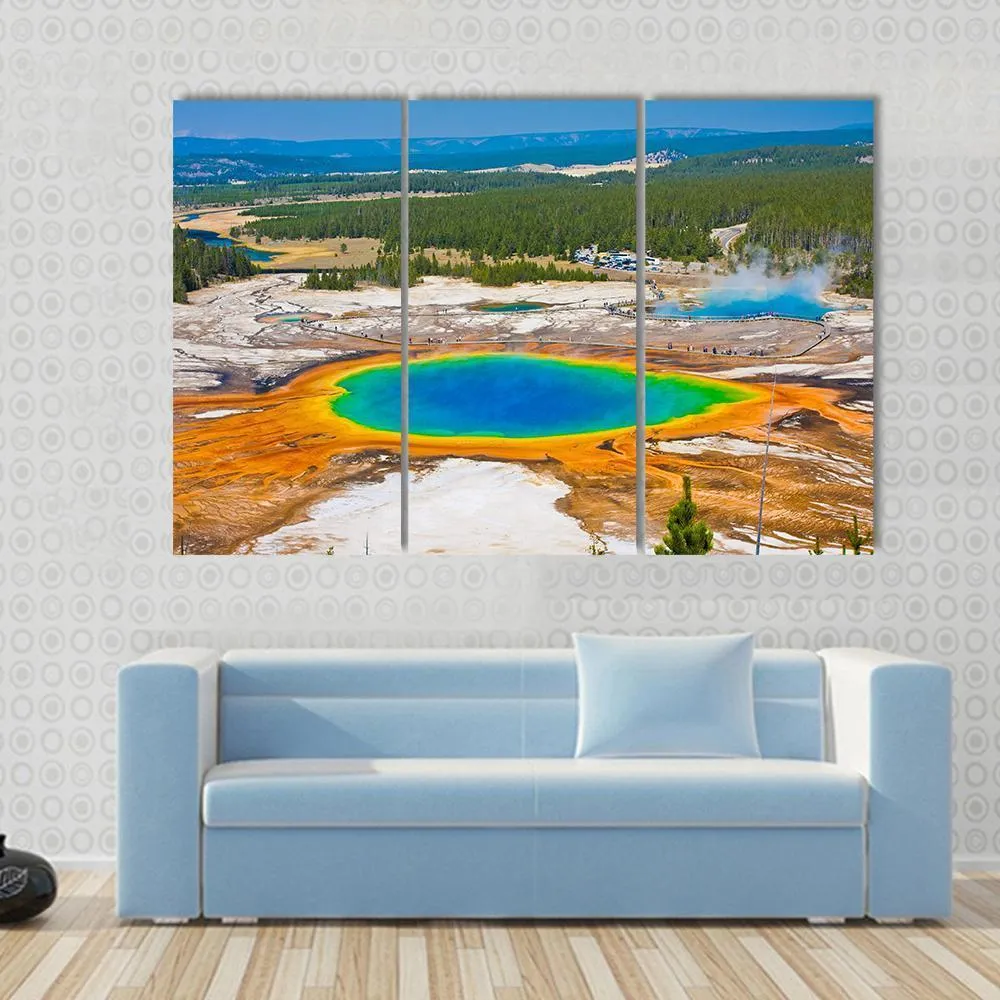 Famous Grand Prismatic Spring Canvas Wall Art