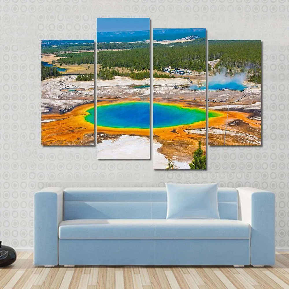 Famous Grand Prismatic Spring Canvas Wall Art