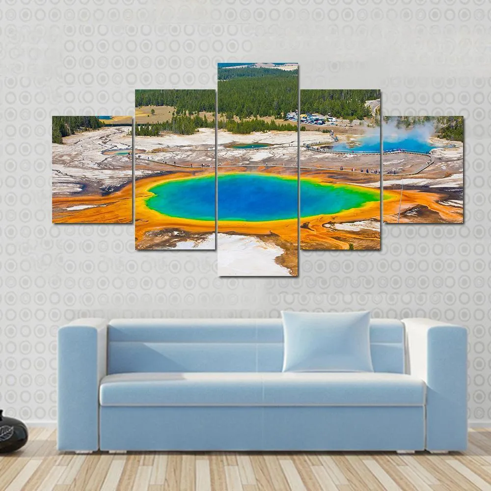 Famous Grand Prismatic Spring Canvas Wall Art