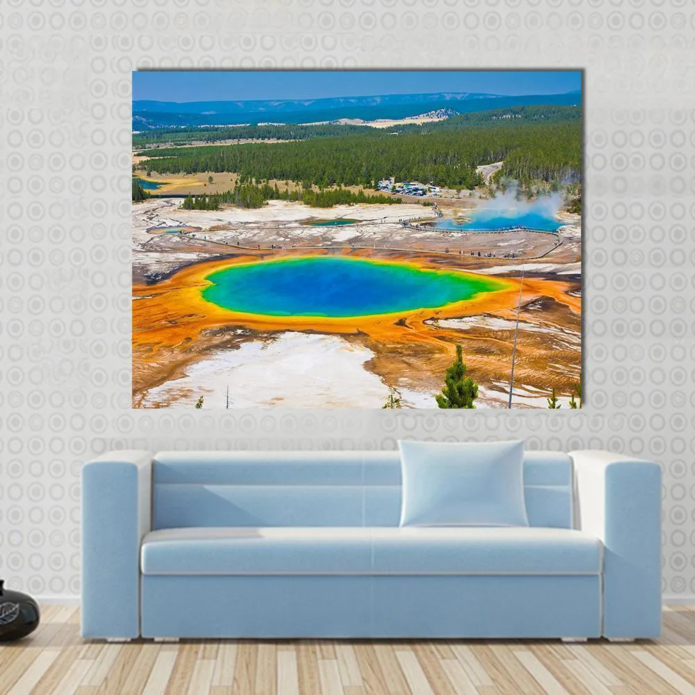 Famous Grand Prismatic Spring Canvas Wall Art