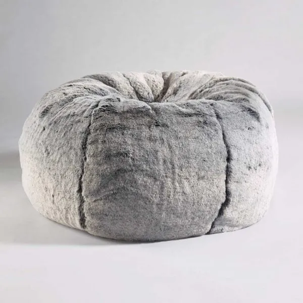 Faux Fur Bean Bag Silver Grey by Katrina Hampton