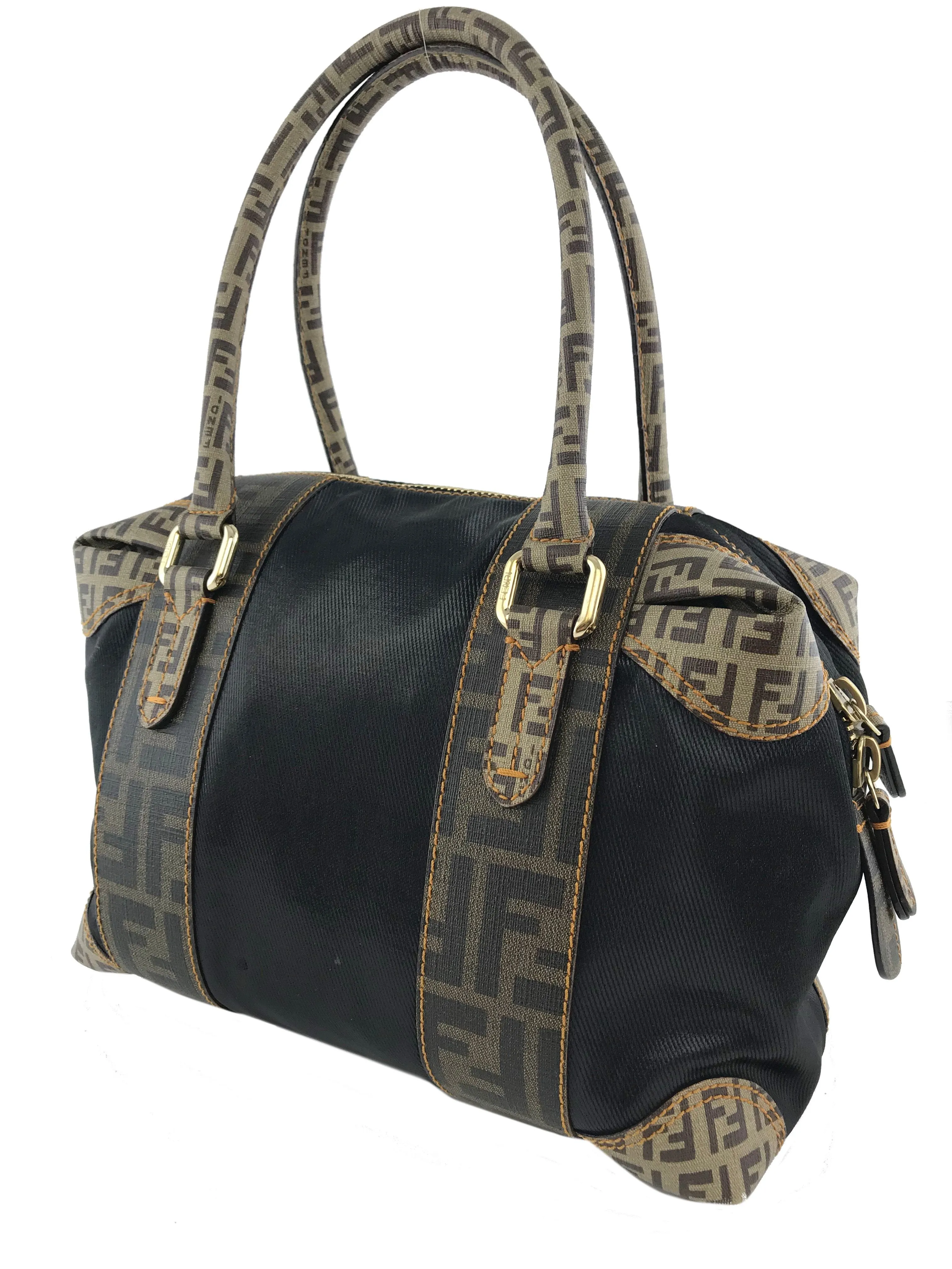 Fendi B Mix Coated Canvas Satchel Bag