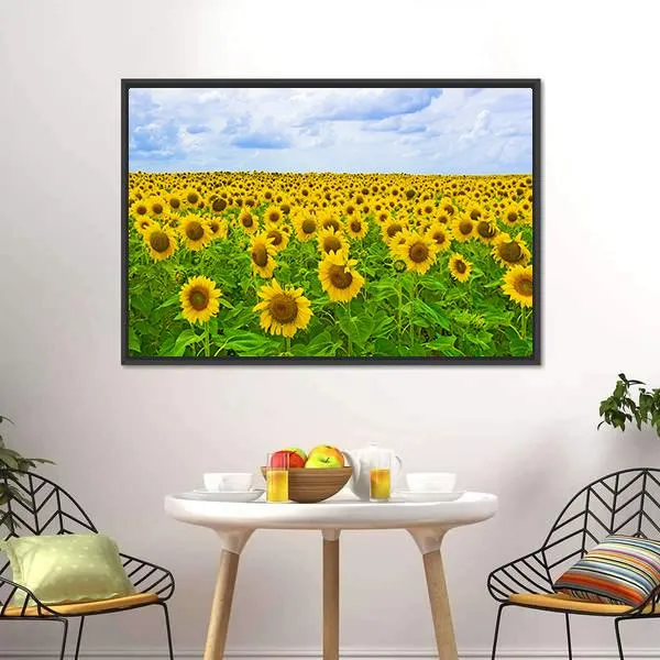 Field Of Sunflower Canvas Wall Art