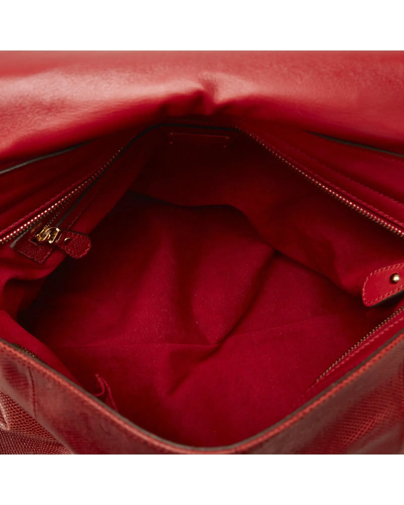 Gancini Leather Handbag in Red