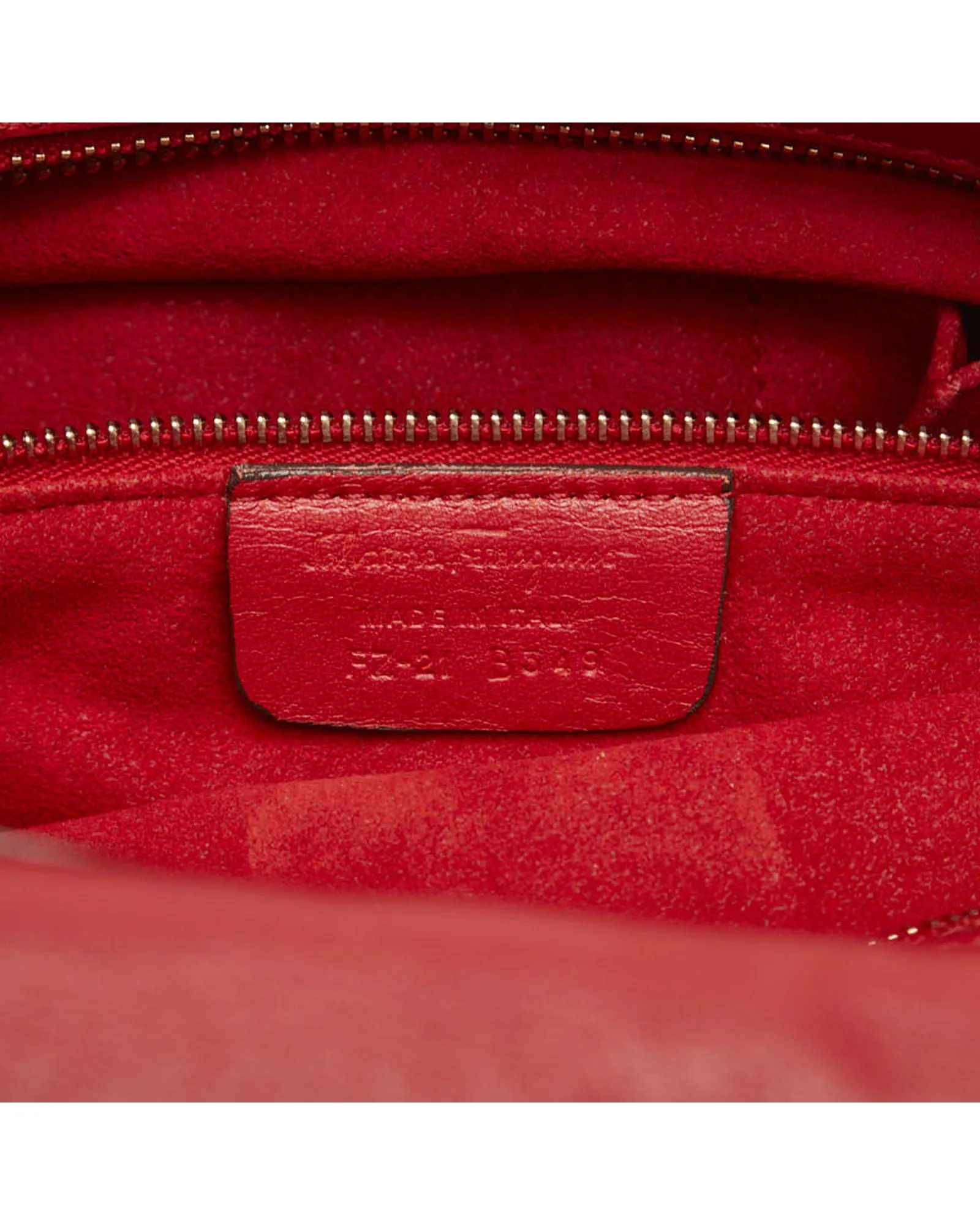 Gancini Leather Handbag in Red