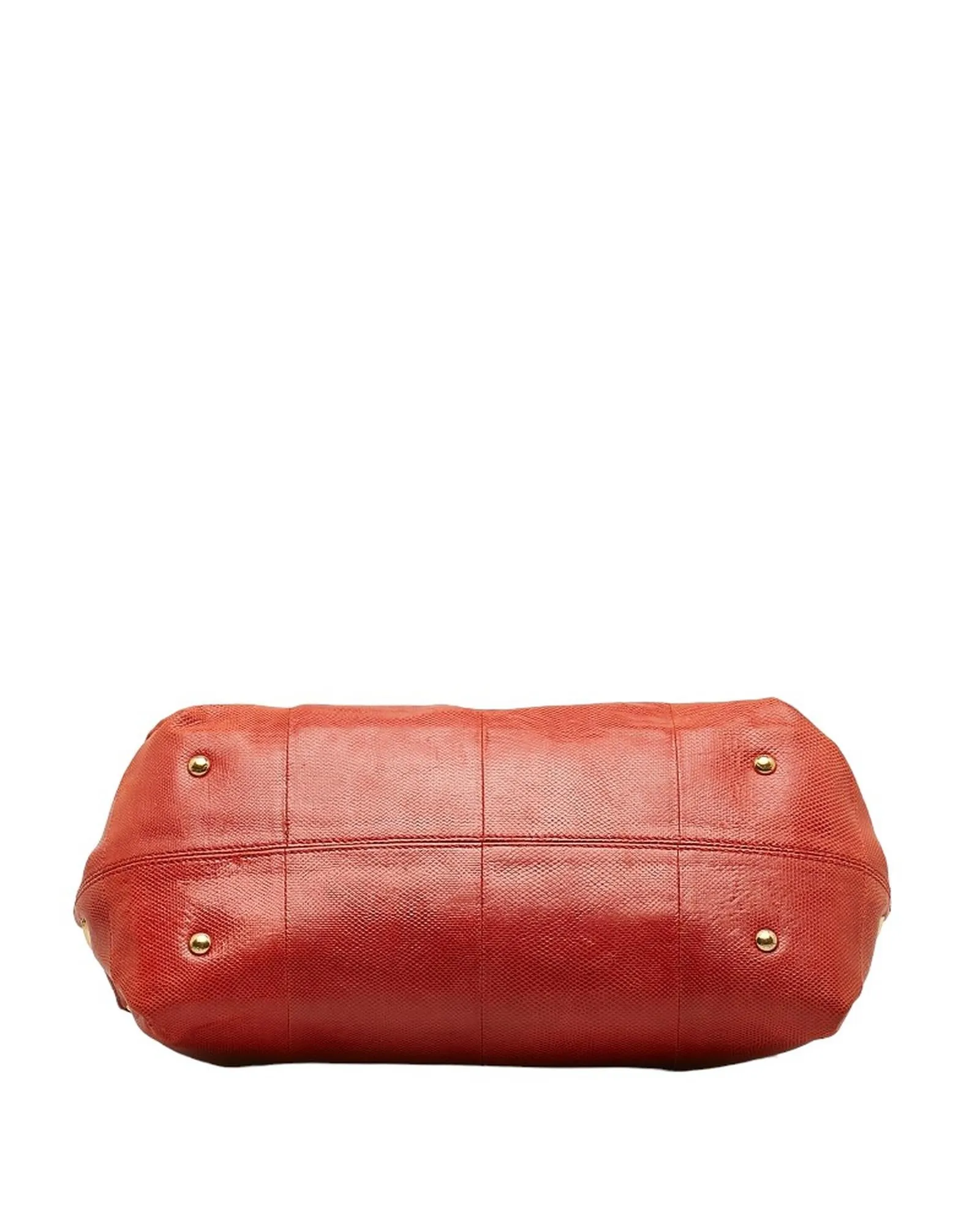 Gancini Leather Handbag in Red