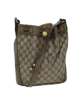 GG Supreme Shoulder Bag with Web Detail in Beige and Red