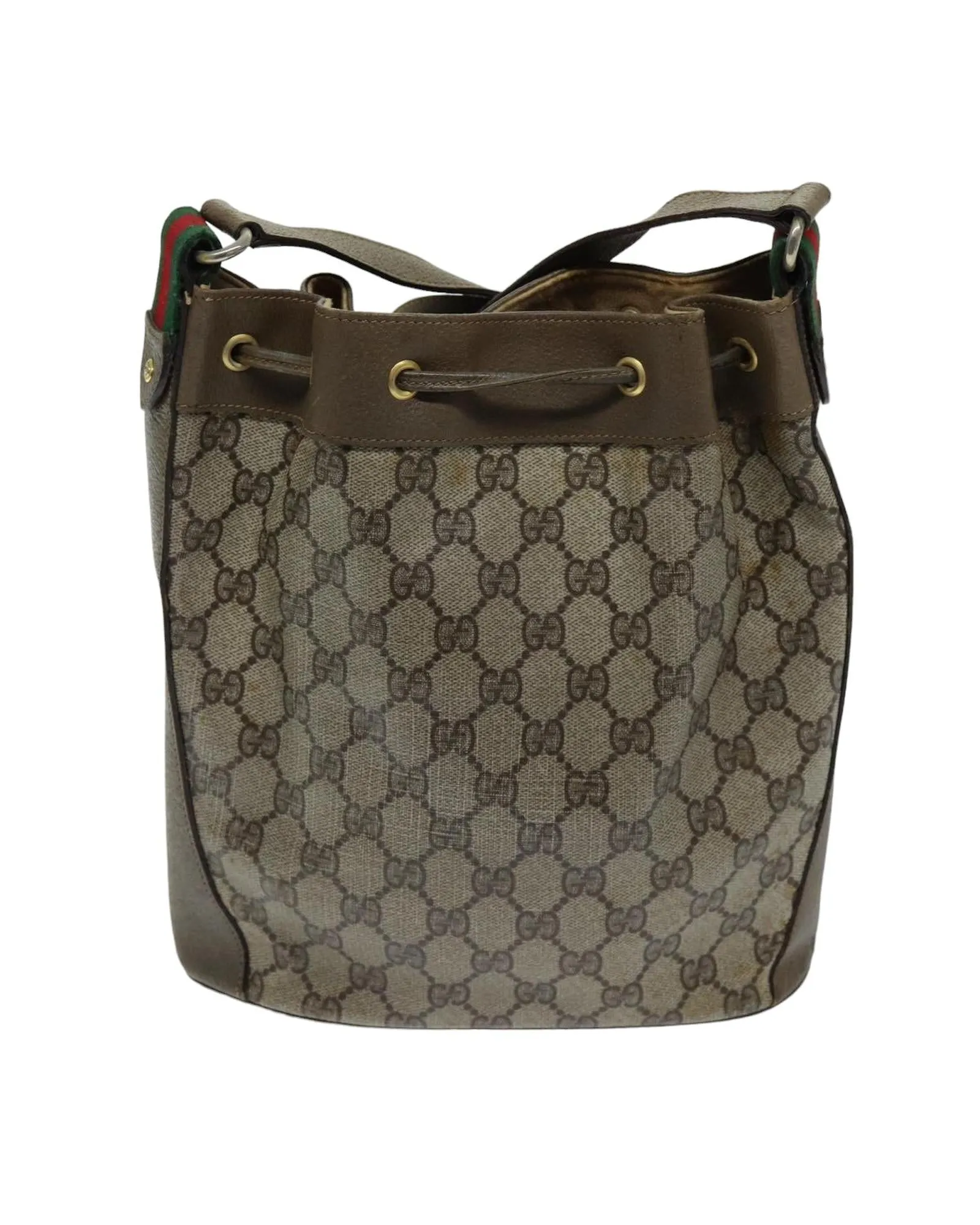 GG Supreme Shoulder Bag with Web Detail in Beige and Red