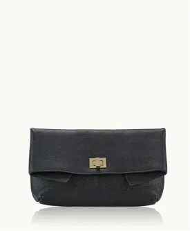 Gigi New York Claire Black Soft Goatskin Clutch