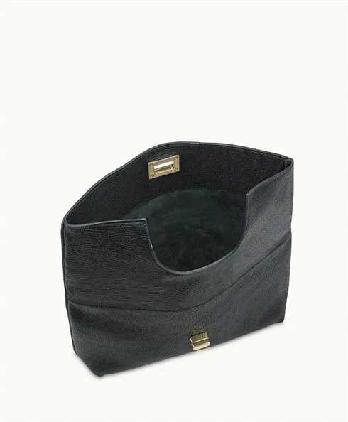 Gigi New York Claire Black Soft Goatskin Clutch