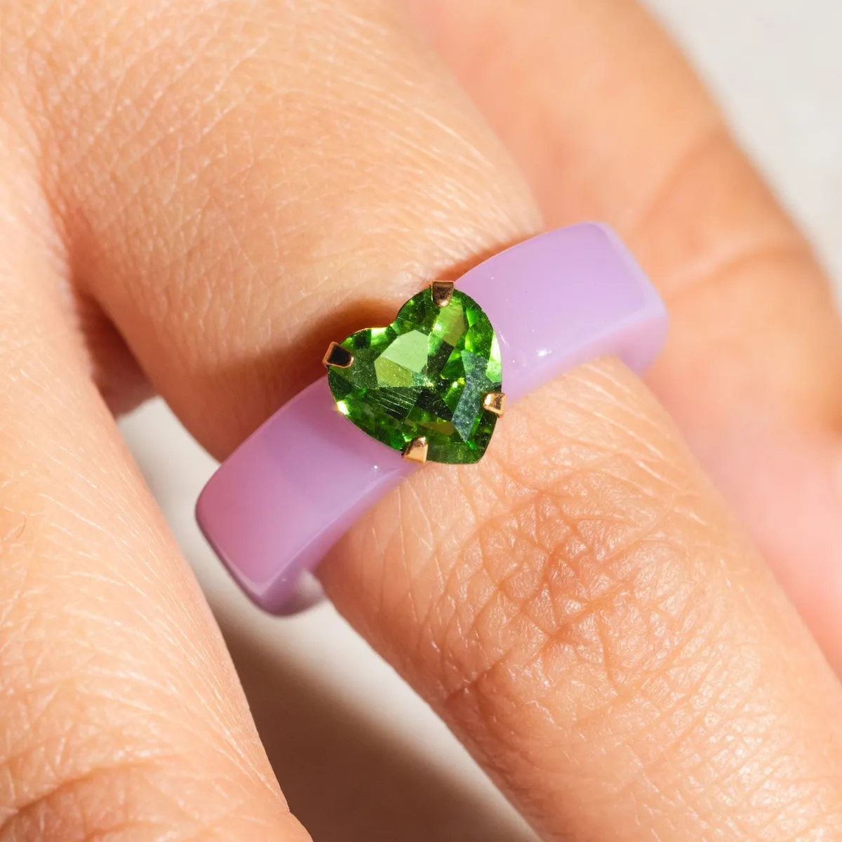 Green and Purple Resin Ring