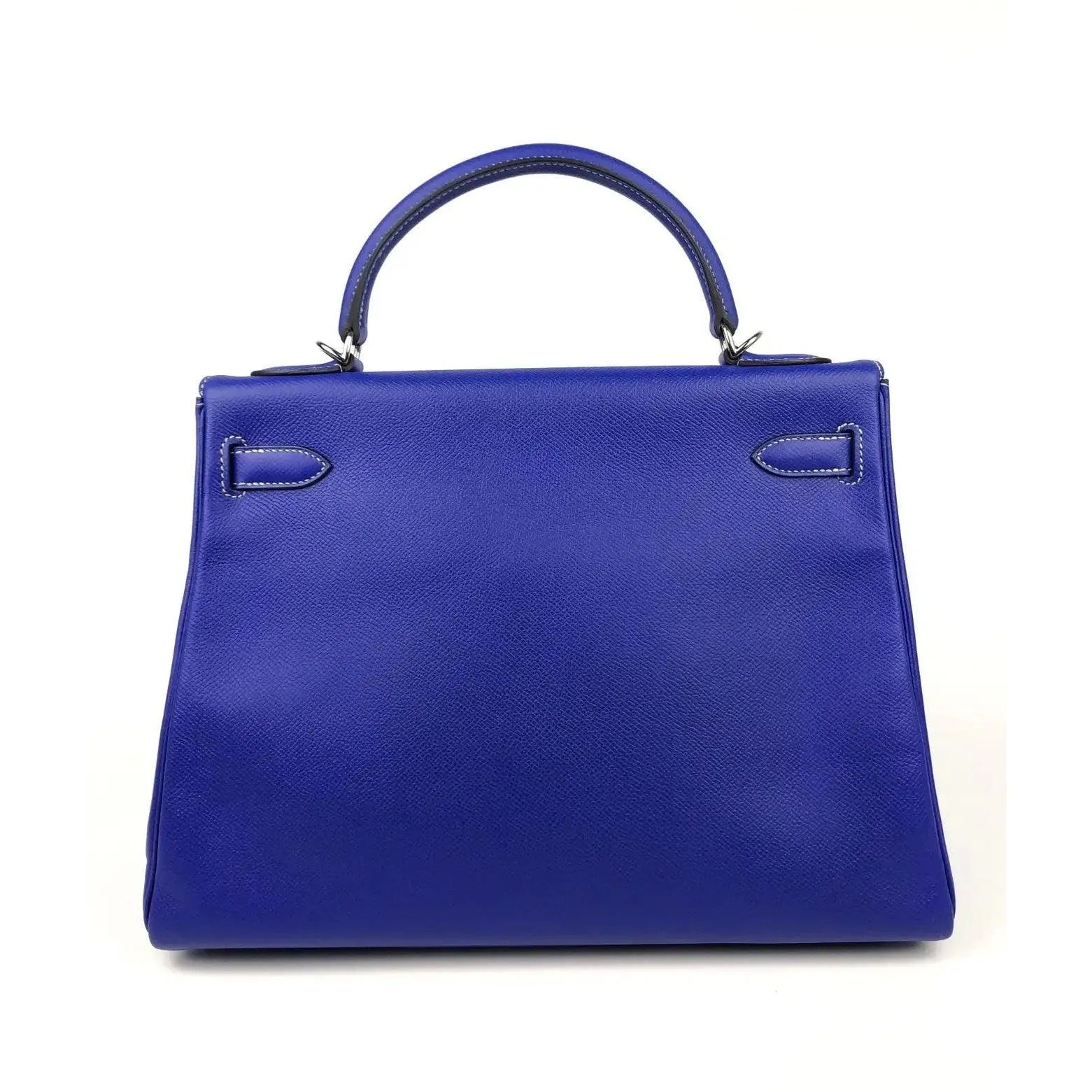 HERMES Kelly 32 Blue Electric Epsom Leather Bag