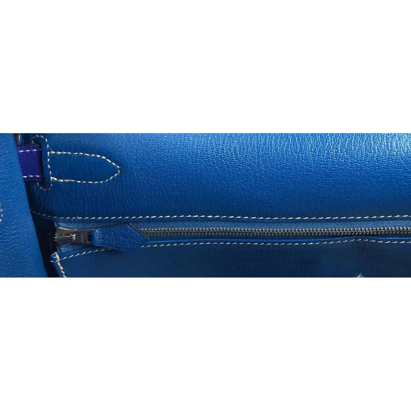 HERMES Kelly 32 Blue Electric Epsom Leather Bag