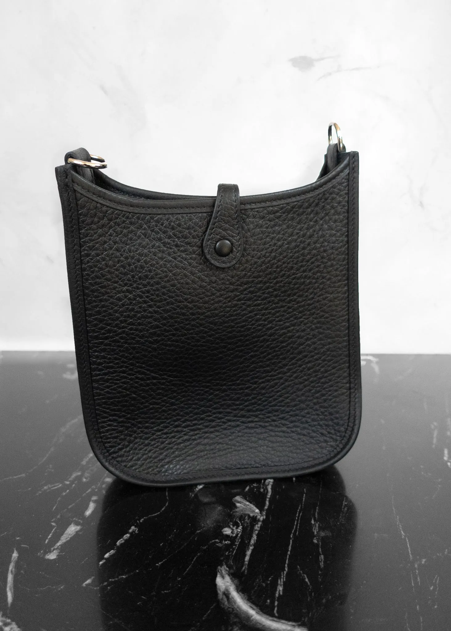 Hermès Mini Evelyne TPM Bag Black Clemence Leather