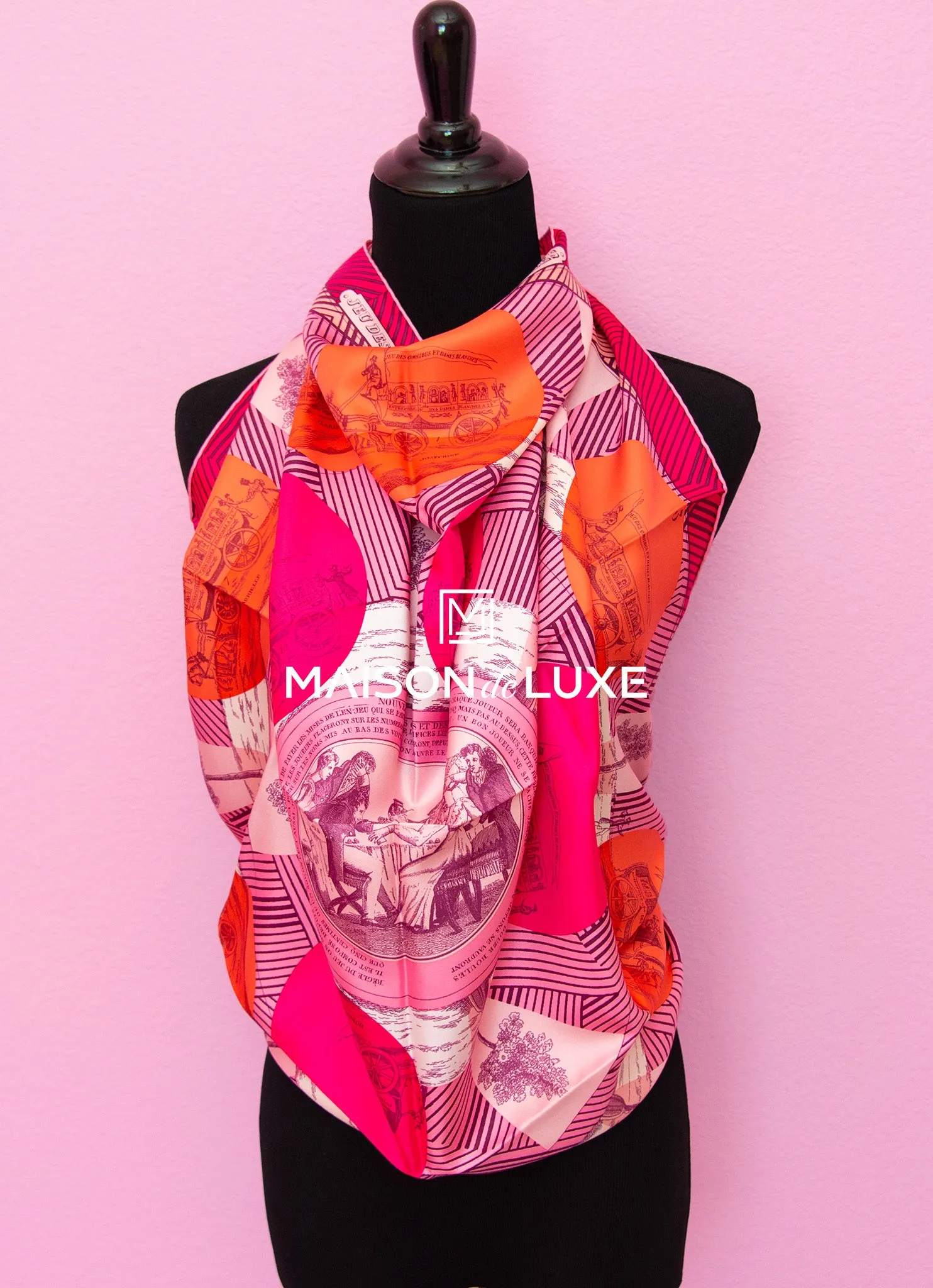 Hermes "Jeu des Omnibus Remix" Twill Silk 90 cm Scarf