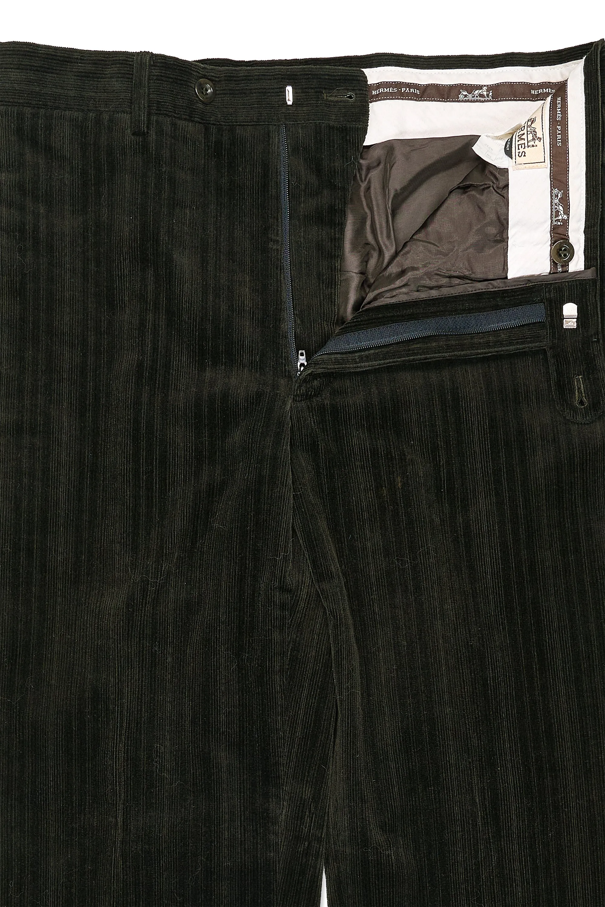 Hermès Dark Green Corduroy Trousers