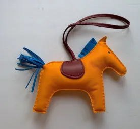 Hermès Rodeo Large Bag Charm Horse GM Jaune D'or Bleu Zanzibar Rouge H