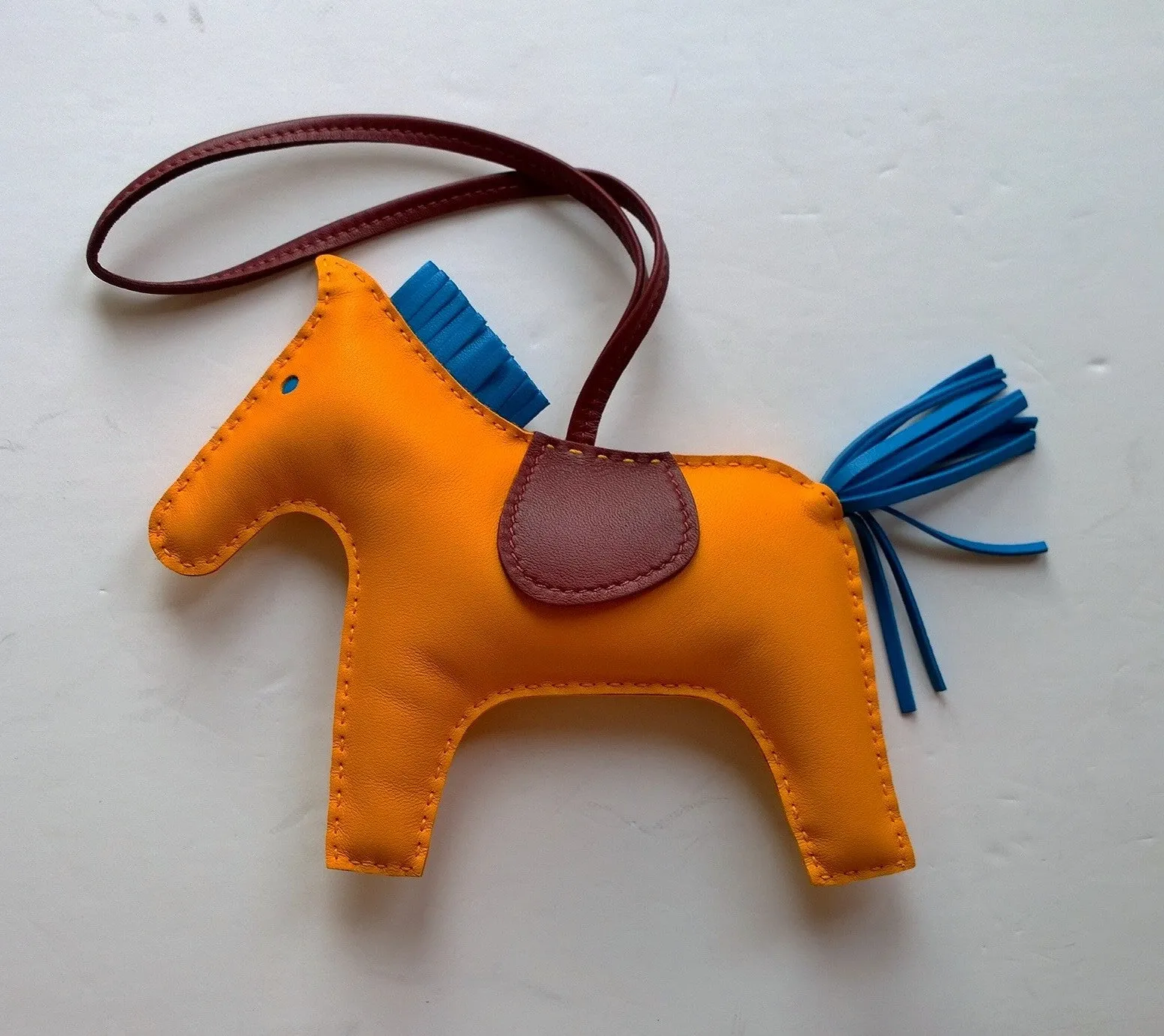 Hermès Rodeo Large Bag Charm Horse GM Jaune D'or Bleu Zanzibar Rouge H