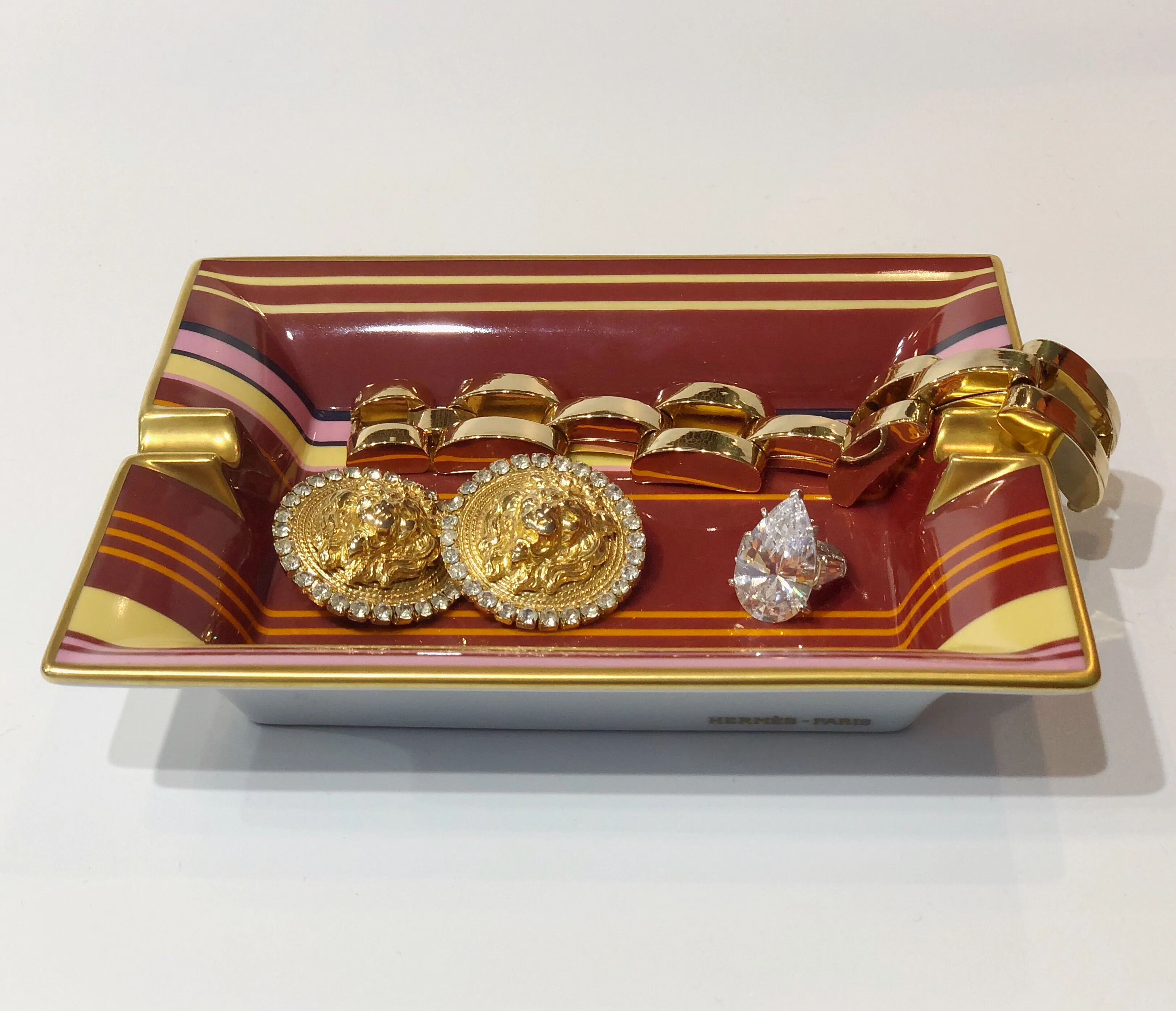 Hermès striped ashtray