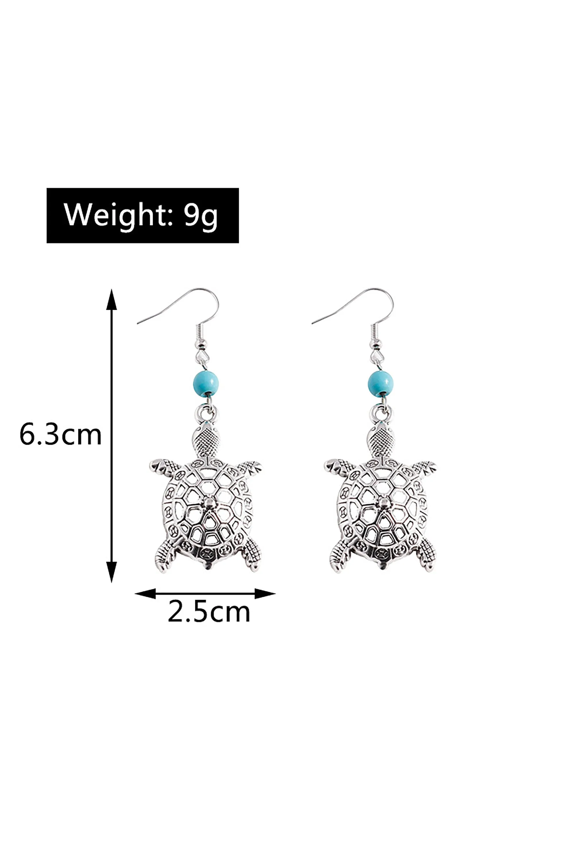 Hollow Turtle Retro Turtle Turquoise Earrings