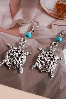 Hollow Turtle Retro Turtle Turquoise Earrings