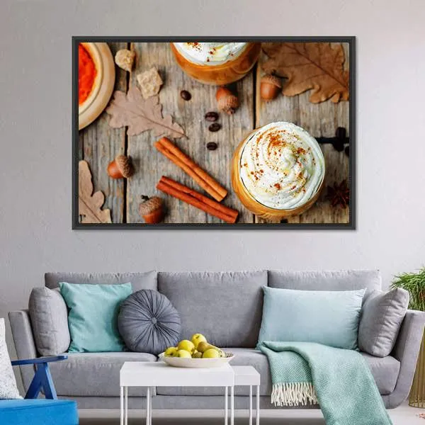 Ice Honey Pumpkin Spice Latte Canvas Wall Art