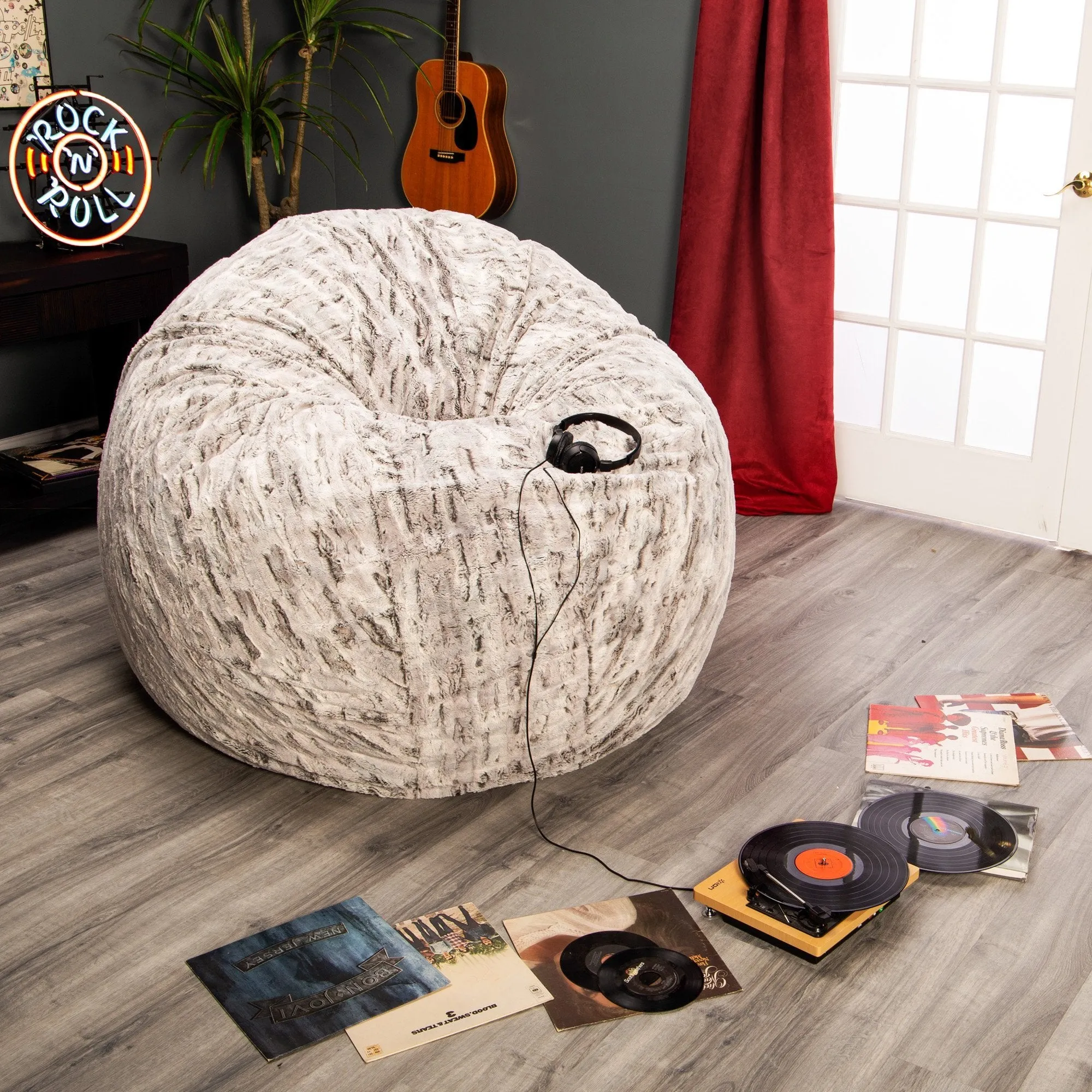 Jaxx 6' Cocoon Faux Fur Bean Bag Chair