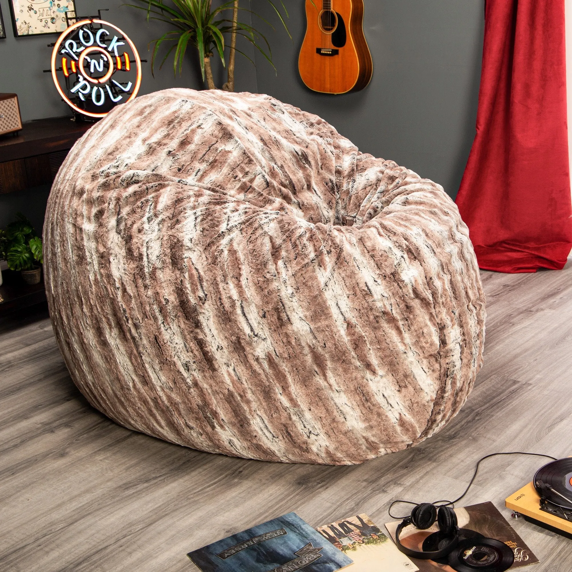 Jaxx 6' Cocoon Faux Fur Bean Bag Chair