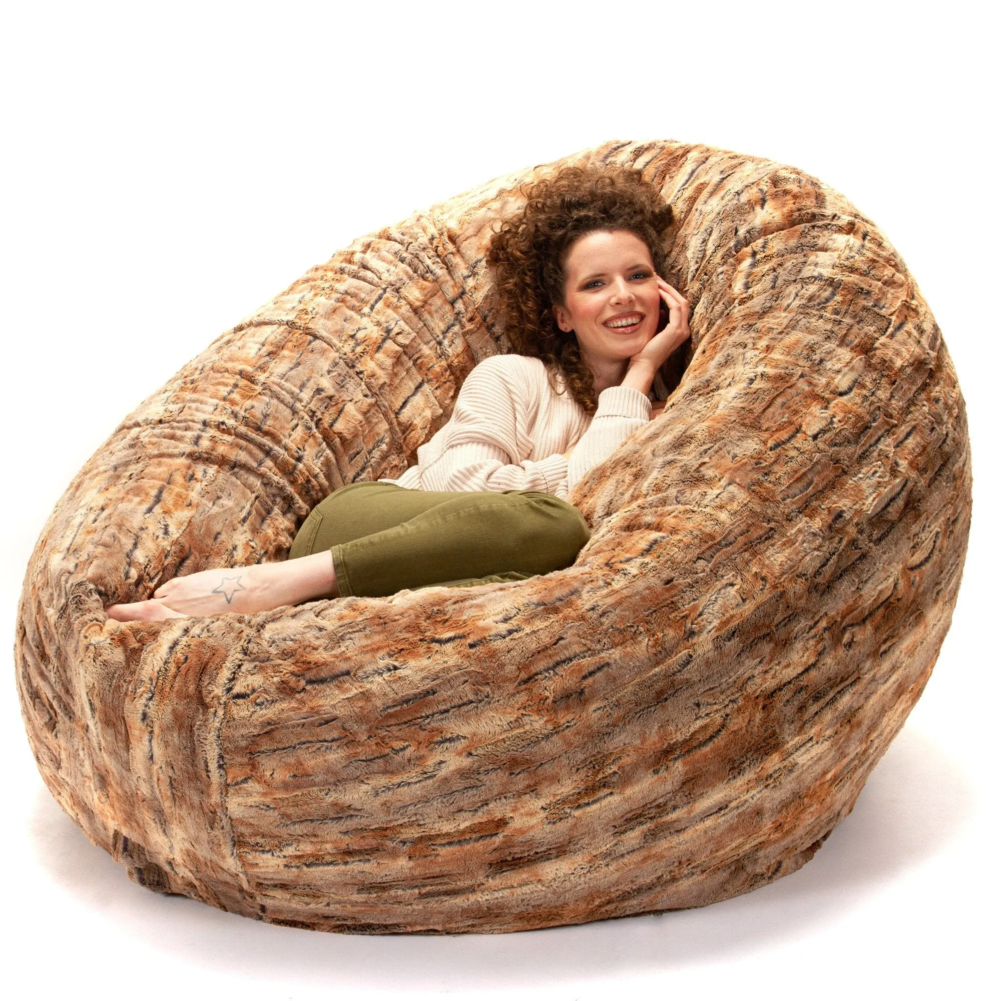 Jaxx 6' Cocoon Faux Fur Bean Bag Chair