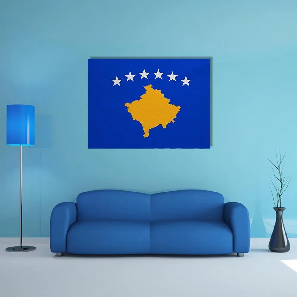 Kosovo Flag Canvas Wall Art