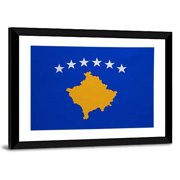 Kosovo Flag Canvas Wall Art