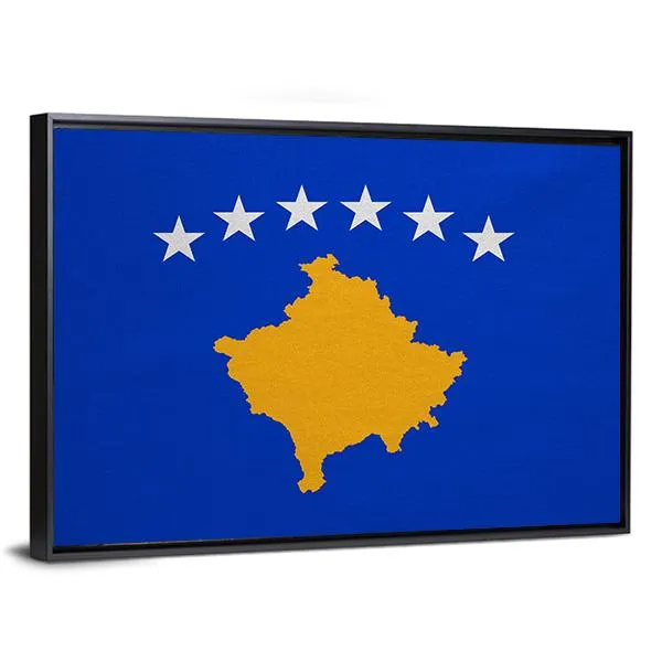 Kosovo Flag Canvas Wall Art