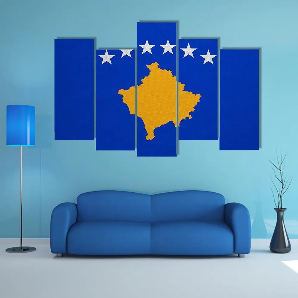 Kosovo Flag Canvas Wall Art