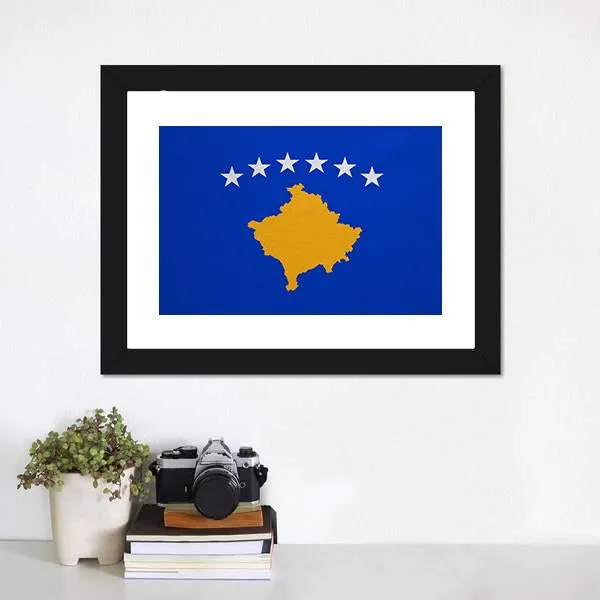 Kosovo Flag Canvas Wall Art