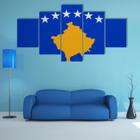 Kosovo Flag Canvas Wall Art