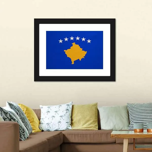 Kosovo Flag Canvas Wall Art