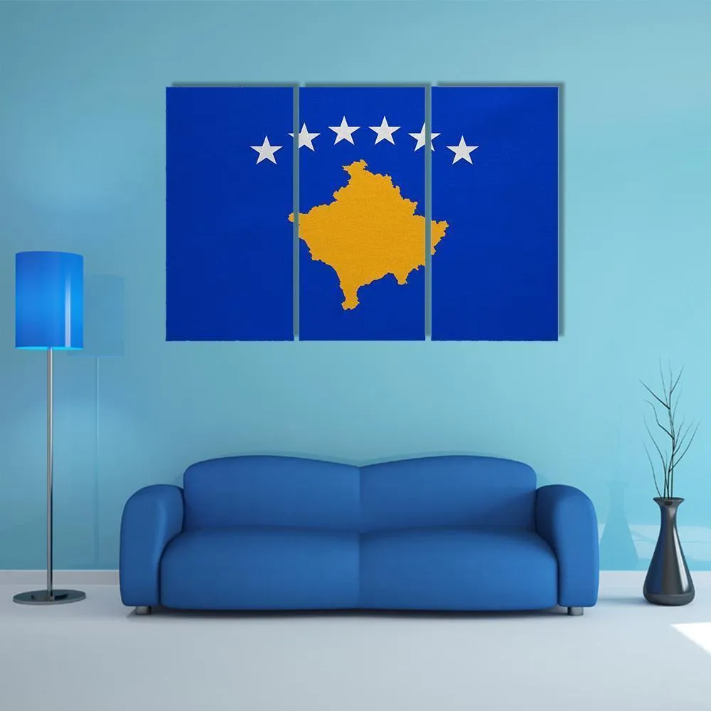 Kosovo Flag Canvas Wall Art