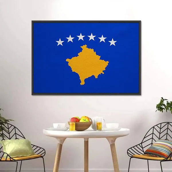 Kosovo Flag Canvas Wall Art