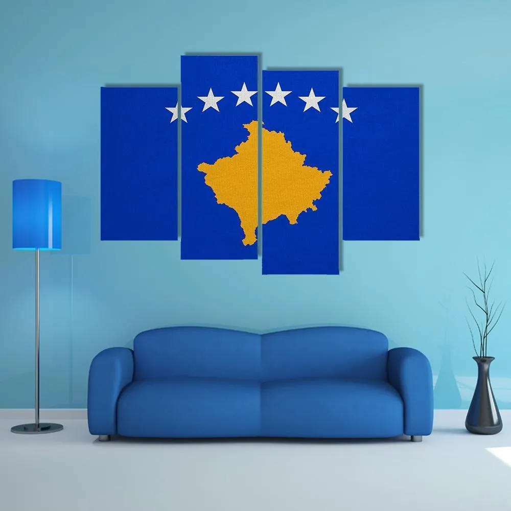 Kosovo Flag Canvas Wall Art